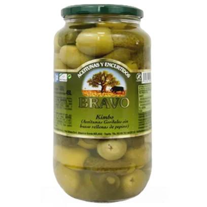 Оливки з корнішоном Браво Bravo kimbo 1000/450g Оливки з корнішоном Браво Bravo kimbo 1000/450g