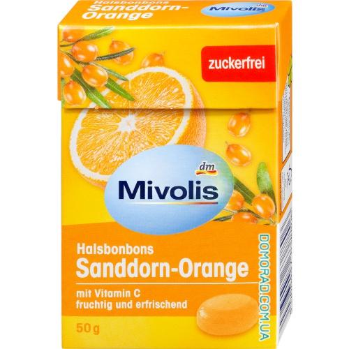 Mivolis Halsbonbons Sanddorn-Orange 50g Mivolis Halsbonbons Sanddorn-Orange 50g