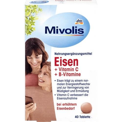 Mivolis Eisen + Vitamin C + B-Vitamine 40 таблеток Mivolis Eisen + Vitamin C + B-Vitamine 40 таблеток