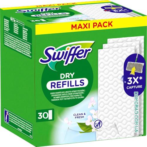 Swiffer Сухі серветки для підлоги DRY REFILLS 30шт. Swiffer Сухі серветки для підлоги DRY REFILLS 30шт.