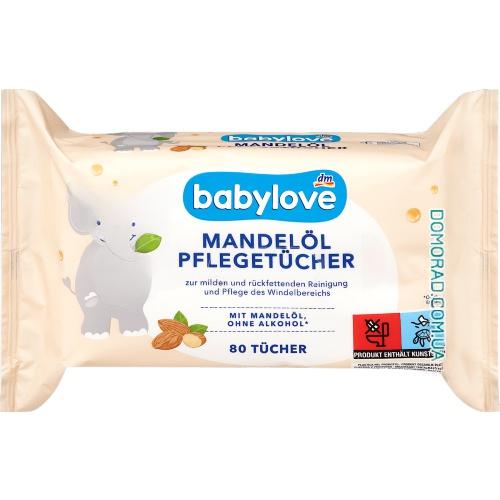 Babylove Вологі серветки з мигдалевою олією Mandeloil 80шт. Babylove Вологі серветки з мигдалевою олією Mandeloil 80шт.