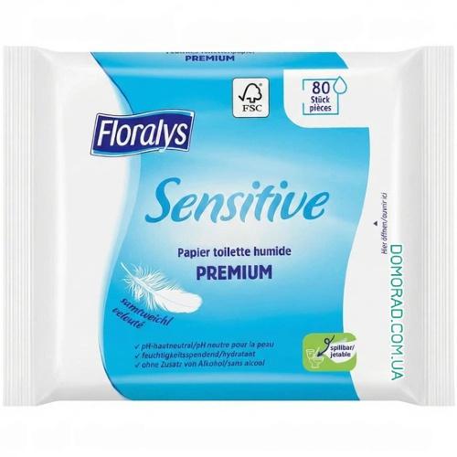 Floralys Вологий туалетний папір Sensitive 80шт. Floralys Вологий туалетний папір Sensitive 80шт.