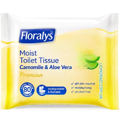 Floralys Вологий туалетний папір Moist Toilet Tissue Camomile 80шт. Floralys Вологий туалетний папір Moist Toilet Tissue Camomile 80шт.