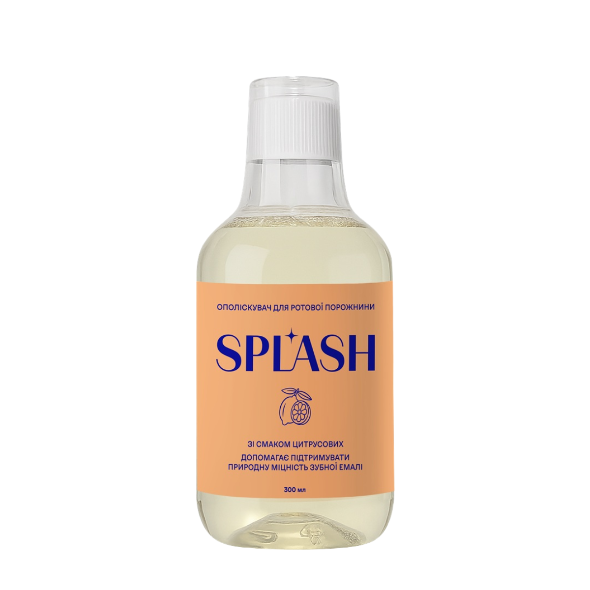 Ополіскувач для порожнини рота для зміцнення емалі Splash Mild "Цитрус" 300 мл Ополіскувач для порожнини рота для зміцнення емалі Splash Mild "Цитрус" 300 мл