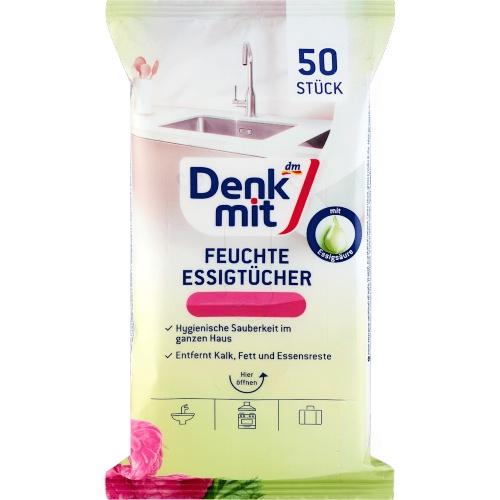 Denkmit Вологі серветки з оцтом Essigtucher 50шт. Denkmit Вологі серветки з оцтом Essigtucher 50шт.