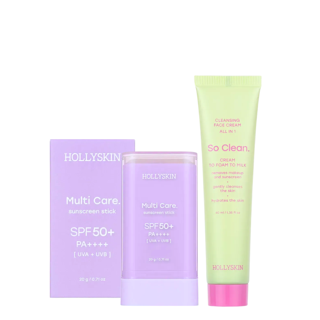 Набір для обличчя Hollyskin - сонцезахисний стік Multi Care. SPF 50+й очищувальний крем So Clean 40 мл Набір для обличчя Hollyskin - сонцезахисний стік Multi Care. SPF 50+й очищувальний крем So Clean 40 мл