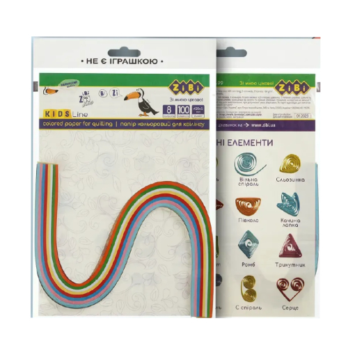 Папір кольоровий для квілінгу ZiBi Kids Line 5х420мм 8 кольорів (ZB.1810-99) Папір кольоровий для квілінгу ZiBi Kids Line 5х420мм 8 кольорів (ZB.1810-99)