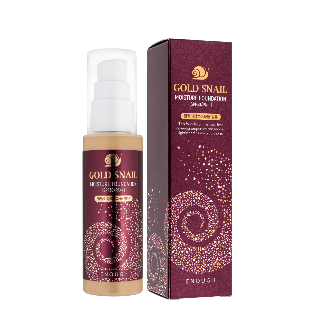Тональна основа для обличчя Enough Gold Snail SPF 30 зволожуюча з муцином равлика 100 мл № 13 Пісочно-бежевий Тональна основа для обличчя Enough Gold Snail SPF 30 зволожуюча з муцином равлика 100 мл № 13 Пісочно-бежевий