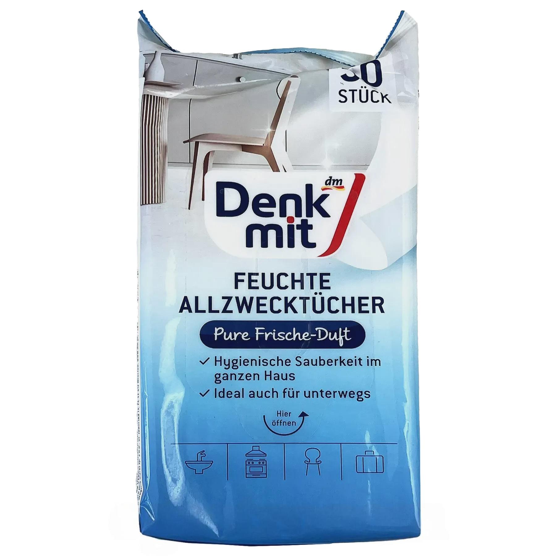 Серветки вологі для прибирання універсальні Денк Міт Denk Mit pure frische 50szt Серветки вологі для прибирання універсальні Денк Міт Denk Mit pure frische 50szt