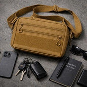 Чоловіча тактична сумка EDC Cordura 600D, сумка для патчів 25×20×5,5см койот. Зображення №2 Чоловіча тактична сумка EDC Cordura 600D, сумка для патчів 25×20×5,5см койот. Зображення №2