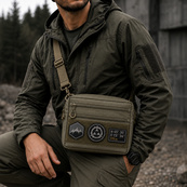 Чоловіча тактична сумка EDC Cordura 600D, сумка для патчів 25×20×5,5 см хакі. Зображення №2 Чоловіча тактична сумка EDC Cordura 600D, сумка для патчів 25×20×5,5 см хакі. Зображення №2