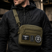 Чоловіча тактична сумка EDC Cordura 600D, сумка для патчів 25×20×5,5 см хакі. Зображення №4 Чоловіча тактична сумка EDC Cordura 600D, сумка для патчів 25×20×5,5 см хакі. Зображення №4