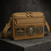 Чоловіча тактична сумка EDC Cordura 600D, сумка для патчів 25×20×5,5см койот. Зображення №16 Чоловіча тактична сумка EDC Cordura 600D, сумка для патчів 25×20×5,5см койот. Зображення №16