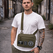 Чоловіча тактична сумка EDC Cordura 600D, сумка для патчів 25×20×5,5 см хакі. Зображення №20 Чоловіча тактична сумка EDC Cordura 600D, сумка для патчів 25×20×5,5 см хакі. Зображення №20