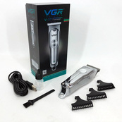 Машинка для стрижки волос аккумуляторная VGR V-071 тример для бороды и усов, окантовочная машинка. Изображение №13