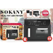 Аерофритюрниця двокамерна Sokany SK-10060 2400W електродуховка 8,5л + аерогриль безмасляна 4л без олії. Зображення №2 Аерофритюрниця двокамерна Sokany SK-10060 2400W електродуховка 8,5л + аерогриль безмасляна 4л без олії. Зображення №2