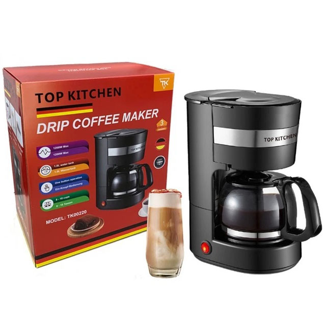 Кофеварка капельная электрическая с подогревом 1л Top Kitchen TK00220 с мерной ложкой и антикапельной системой Кофеварка капельная электрическая с подогревом 1л Top Kitchen TK00220 с мерной ложкой и антикапельной системой