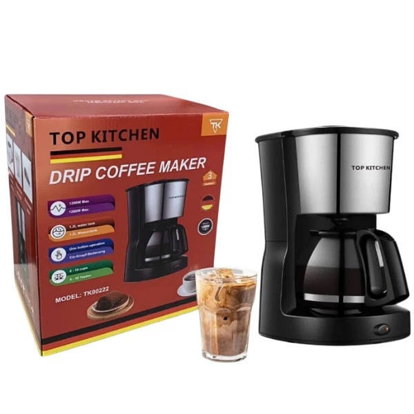 Кавоварка крапельна з підігрівом для дому та офісу Top Kitchen Tk00222 1.2л 1200Вт Кавоварка крапельна з підігрівом для дому та офісу Top Kitchen Tk00222 1.2л 1200Вт