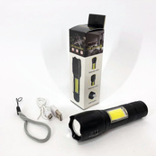 Фонарик аккумуляторный ручной Bailong BL-29 диод T6 + COB зарядка от USB, фонарик led, водонепроницаемый. Изображение №2