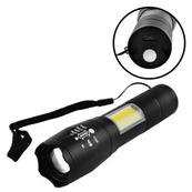 Фонарик аккумуляторный ручной Bailong BL-29 диод T6 + COB зарядка от USB, фонарик led, водонепроницаемый. Изображение №3