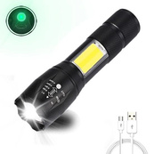 Фонарик аккумуляторный ручной Bailong BL-29 диод T6 + COB зарядка от USB, фонарик led, водонепроницаемый. Изображение №7
