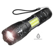 Фонарик аккумуляторный ручной Bailong BL-29 диод T6 + COB зарядка от USB, фонарик led, водонепроницаемый. Изображение №8