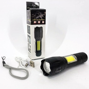 Фонарик аккумуляторный ручной Bailong BL-29 диод T6 + COB зарядка от USB, фонарик led, водонепроницаемый. Изображение №14