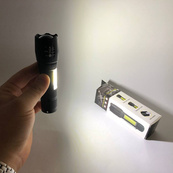 Фонарик аккумуляторный ручной Bailong BL-29 диод T6 + COB зарядка от USB, фонарик led, водонепроницаемый. Изображение №15