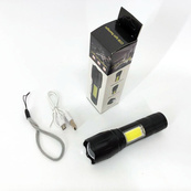 Фонарик аккумуляторный ручной Bailong BL-29 диод T6 + COB зарядка от USB, фонарик led, водонепроницаемый. Изображение №16