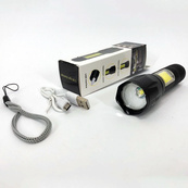 Фонарик аккумуляторный ручной Bailong BL-29 диод T6 + COB зарядка от USB, фонарик led, водонепроницаемый. Изображение №17