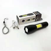 Фонарик аккумуляторный ручной Bailong BL-29 диод T6 + COB зарядка от USB, фонарик led, водонепроницаемый. Изображение №18