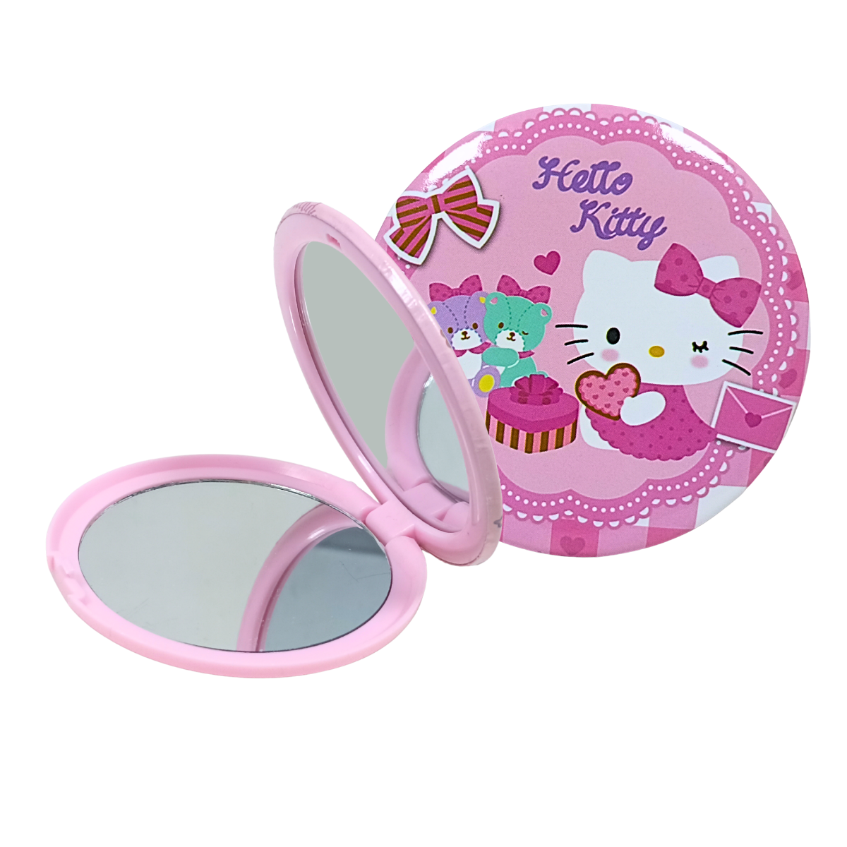 Зеркало косметическое карманное двустороннее с принтом Hello Kitty, 75 мм Зеркало косметическое карманное двустороннее с принтом Hello Kitty, 75 мм