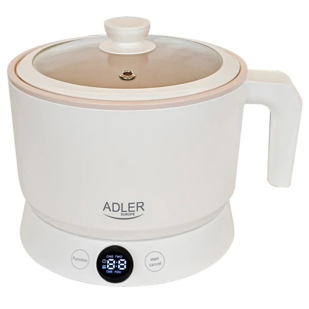 Електрична багатофункціональна кастрюля-пароварка Adler AD 6422 800Вт 1л 4 режими сенсорне керування Електрична багатофункціональна кастрюля-пароварка Adler AD 6422 800Вт 1л 4 режими сенсорне керування