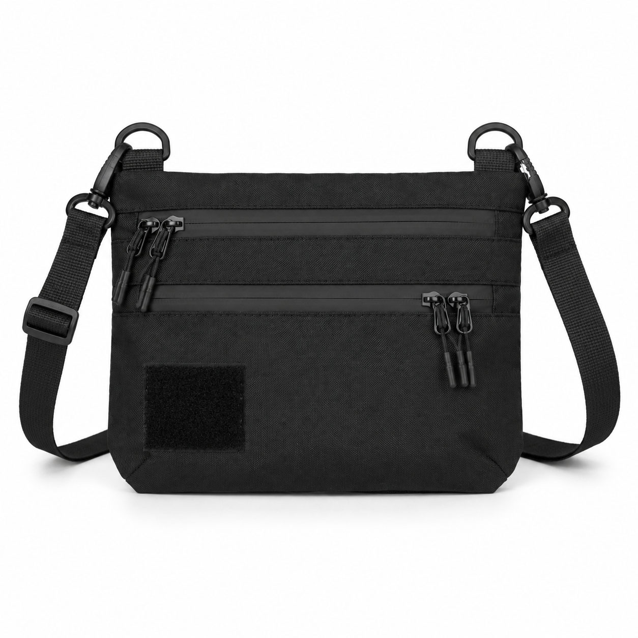 Тактична сумка чорна з Cordura 1000D, сумка через плече з VELCRO-панеллю Тактична сумка чорна з Cordura 1000D, сумка через плече з VELCRO-панеллю