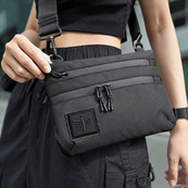 Тактична сумка чорна з Cordura 1000D, сумка через плече з VELCRO-панеллю. Зображення №2 Тактична сумка чорна з Cordura 1000D, сумка через плече з VELCRO-панеллю. Зображення №2