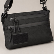 Тактична сумка чорна з Cordura 1000D, сумка через плече з VELCRO-панеллю. Зображення №3 Тактична сумка чорна з Cordura 1000D, сумка через плече з VELCRO-панеллю. Зображення №3