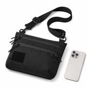 Тактична сумка чорна з Cordura 1000D, сумка через плече з VELCRO-панеллю. Зображення №4 Тактична сумка чорна з Cordura 1000D, сумка через плече з VELCRO-панеллю. Зображення №4