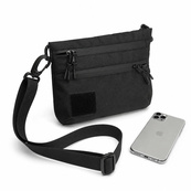 Тактична сумка чорна з Cordura 1000D, сумка через плече з VELCRO-панеллю. Зображення №7 Тактична сумка чорна з Cordura 1000D, сумка через плече з VELCRO-панеллю. Зображення №7