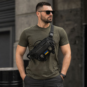 Тактична сумка-бананка через плече чорна з Cordura 1000D, поясна чоловіча сумка з VELCRO та карабіном. Изображение №8 Тактична сумка-бананка через плече чорна з Cordura 1000D, поясна чоловіча сумка з VELCRO та карабіном. Изображение №8