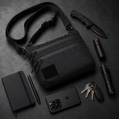 Тактична сумка чорна з Cordura 1000D, сумка через плече з VELCRO-панеллю. Зображення №10 Тактична сумка чорна з Cordura 1000D, сумка через плече з VELCRO-панеллю. Зображення №10