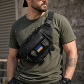 Тактична сумка-бананка через плече чорна з Cordura 1000D, поясна чоловіча сумка з VELCRO та карабіном. Изображение №10 Тактична сумка-бананка через плече чорна з Cordura 1000D, поясна чоловіча сумка з VELCRO та карабіном. Изображение №10