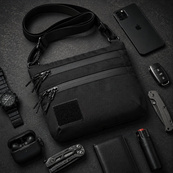 Тактична сумка чорна з Cordura 1000D, сумка через плече з VELCRO-панеллю. Зображення №11 Тактична сумка чорна з Cordura 1000D, сумка через плече з VELCRO-панеллю. Зображення №11
