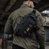 Тактична сумка-бананка через плече чорна з Cordura 1000D, поясна чоловіча сумка з VELCRO та карабіном. Изображение №11 Тактична сумка-бананка через плече чорна з Cordura 1000D, поясна чоловіча сумка з VELCRO та карабіном. Изображение №11