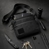 Тактична сумка чорна з Cordura 1000D, сумка через плече з VELCRO-панеллю. Зображення №12 Тактична сумка чорна з Cordura 1000D, сумка через плече з VELCRO-панеллю. Зображення №12