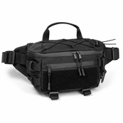 Тактична сумка-бананка через плече чорна з Cordura 1000D, поясна чоловіча сумка з VELCRO та карабіном. Изображение №13 Тактична сумка-бананка через плече чорна з Cordura 1000D, поясна чоловіча сумка з VELCRO та карабіном. Изображение №13