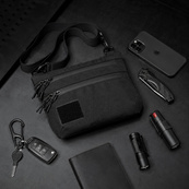 Тактична сумка чорна з Cordura 1000D, сумка через плече з VELCRO-панеллю. Зображення №13 Тактична сумка чорна з Cordura 1000D, сумка через плече з VELCRO-панеллю. Зображення №13