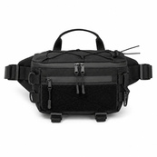 Тактична сумка-бананка через плече чорна з Cordura 1000D, поясна чоловіча сумка з VELCRO та карабіном. Изображение №14 Тактична сумка-бананка через плече чорна з Cordura 1000D, поясна чоловіча сумка з VELCRO та карабіном. Изображение №14