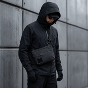 Тактична сумка чорна з Cordura 1000D, сумка через плече з VELCRO-панеллю. Зображення №14 Тактична сумка чорна з Cordura 1000D, сумка через плече з VELCRO-панеллю. Зображення №14