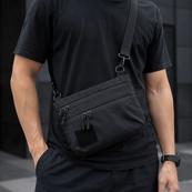 Тактична сумка чорна з Cordura 1000D, сумка через плече з VELCRO-панеллю. Зображення №15 Тактична сумка чорна з Cordura 1000D, сумка через плече з VELCRO-панеллю. Зображення №15