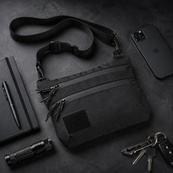 Тактична сумка чорна з Cordura 1000D, сумка через плече з VELCRO-панеллю. Зображення №17 Тактична сумка чорна з Cordura 1000D, сумка через плече з VELCRO-панеллю. Зображення №17